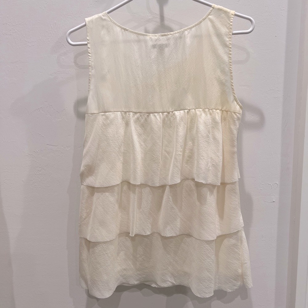 J. Crew Tiered Ruffled Silk Top - Picture 6 of 8